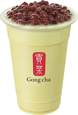Matcha Milk Drink with Red Bean